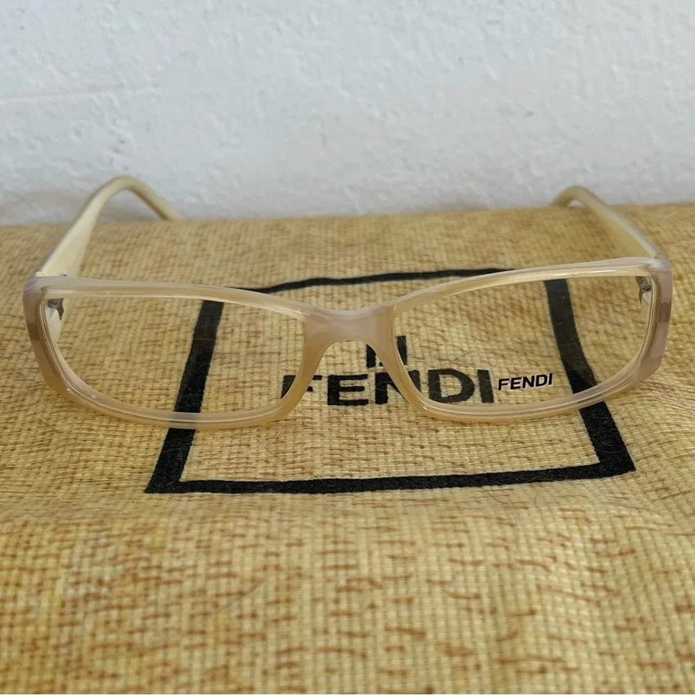 FENDI Readers Opague Cream Framed Sparkling Fendi Logo BNWOT
